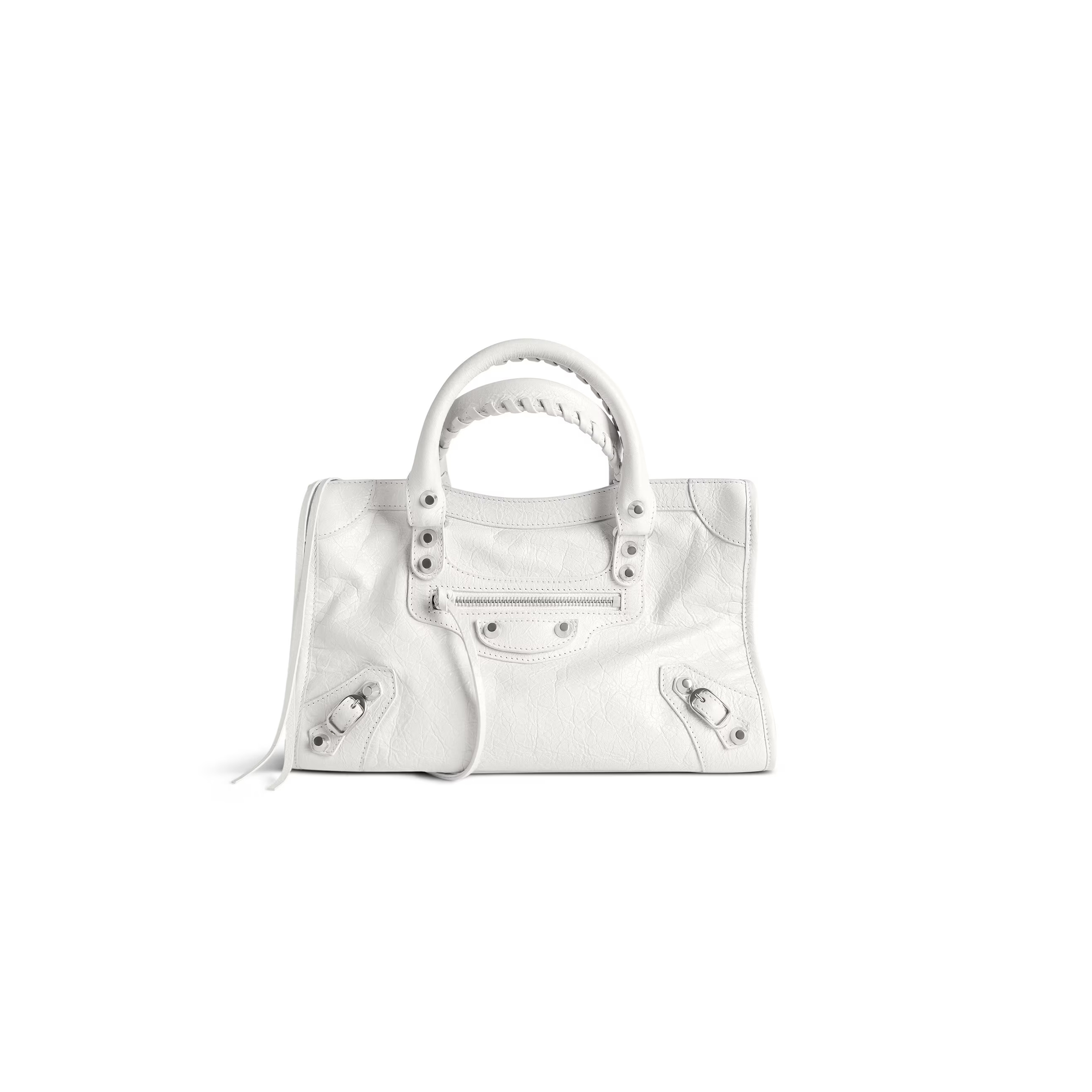 BALENCIAGA WOMEN'S LE CITY BAG SMALL IN OPTIC WHITE 8114422AA9S9104 (29.9*19.1*9.9cm)
